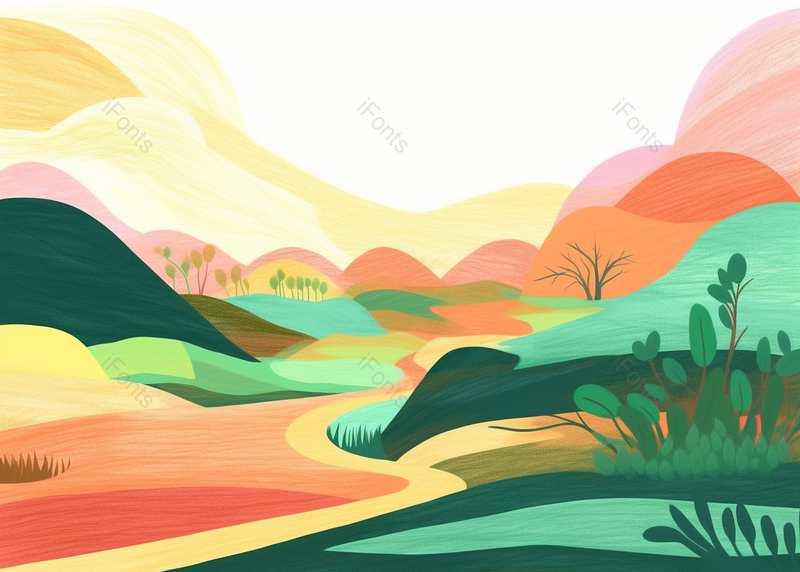 大自然下的风景小清新背景,插画/手绘图,插画/手绘图库,插画/手绘图下载,插画/手绘